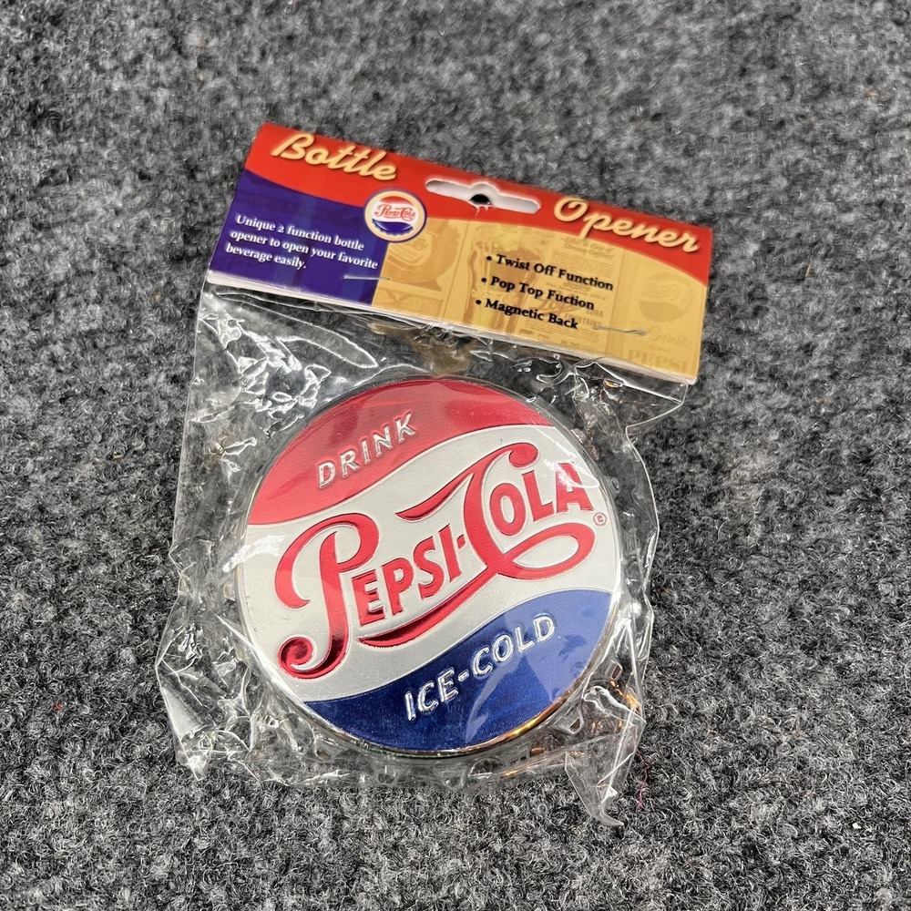 Pepsi Magnetic Bottle Opener Pop Top Or Twist Off function 3" New Item # 35024